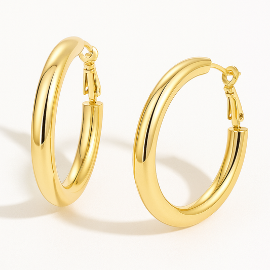 Gouden hoops - stainless steel