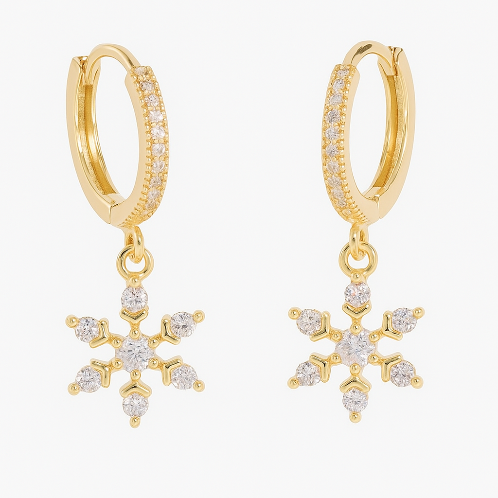 Sneeuwvlok oorbellen - stainless steel