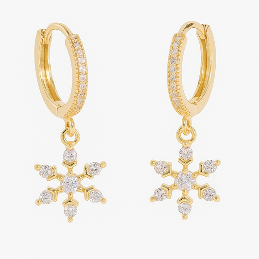 Sneeuwvlok oorbellen - stainless steel