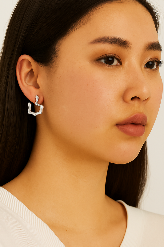 Harten oorbellen - stainless steel